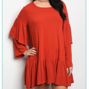 Red ruffle dress